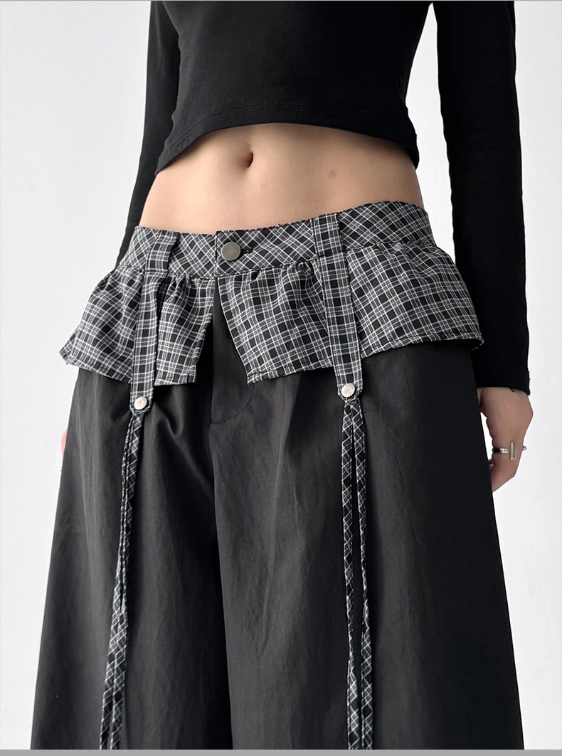 Women Black Gothic Oversize Parachute Pants Women Black Gothic Oversize Parachute Pants