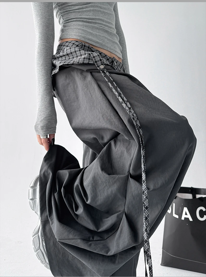 Women Black Gothic Oversize Parachute Pants Women Black Gothic Oversize Parachute Pants