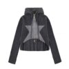 Women’s Grey Y2K Cropped Cardigan Hoodie