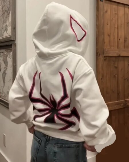 Alternative view of Full Zip Up Spider Hoodie