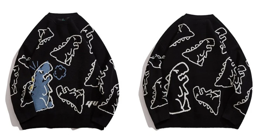 Harajuku Dinosaur Cartoon Oversize Sweater