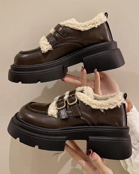 Brown Princess Platform Loafers