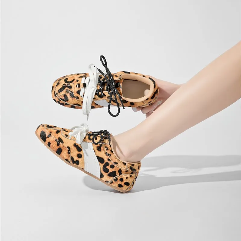 Women’s Genuine Leather Horse Hair Sneakers