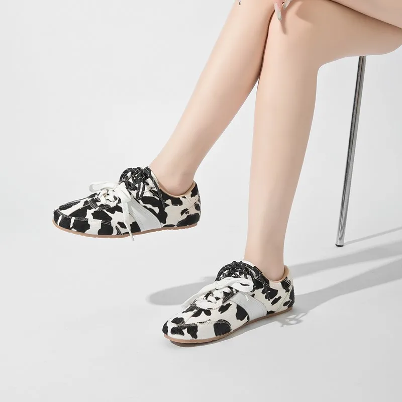 Women’s Genuine Leather Horse Hair Sneakers