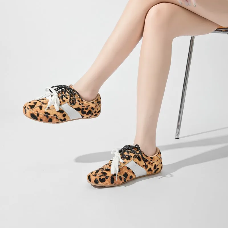 Women’s Genuine Leather Horse Hair Sneakers