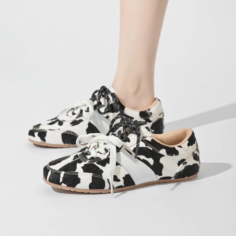 Women’s Genuine Leather Horse Hair Sneakers