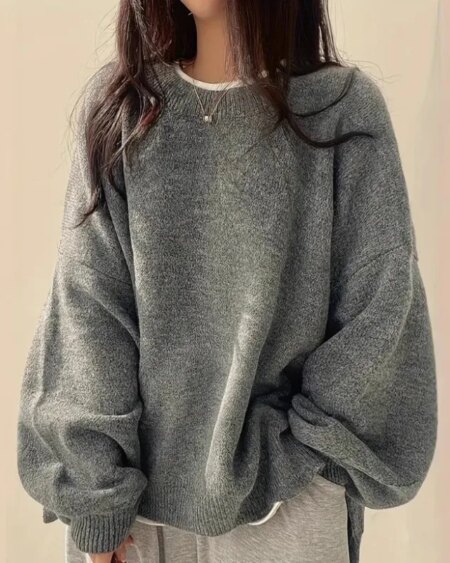 Vintage Lantern Sleeve Sweater Women