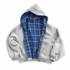 Blue Plaid Lined Zip Hoodie — Heather Grey