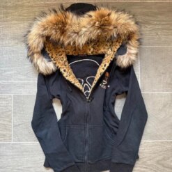 Alternative view of Y2K Harajuku Skull Embroidery Fur Collar Coat