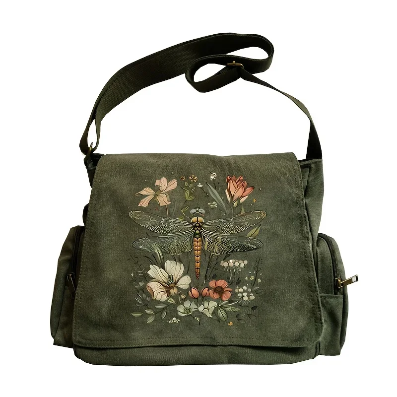 Dragonfly Print Crossbody Messenger Bag Dragonfly Print Crossbody Messenger Bag
