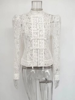 Alternative view of lace see-through blouse women