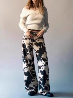 Alternative view of Cow Print Y2K Jeans Women