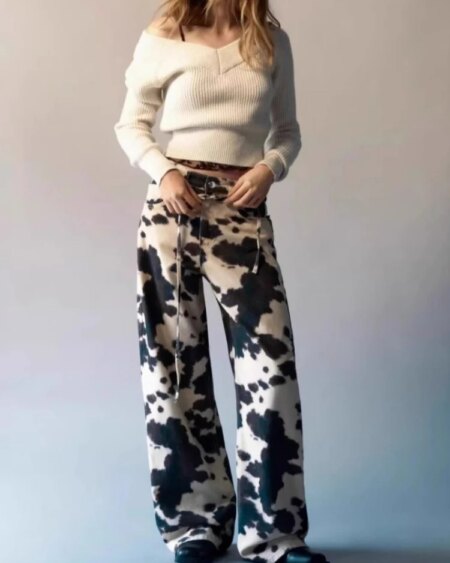 Alternative view of Cow Print Y2K Jeans Women