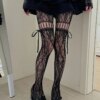 JK Lace Bow Tie Stockings Women 65081 r31wla