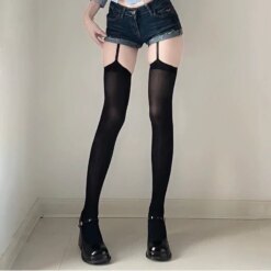 suspender velvet tights thigh high stockings