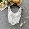 Floral Embroidery Corset Top