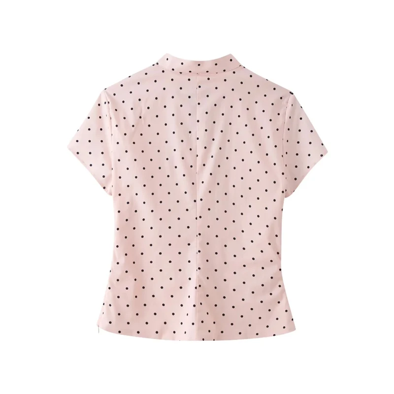 Vintage Polka Dot Backless Top Women