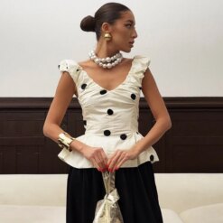 Alternative view of Vintage Polka Dot Backless Top Women