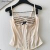 lace ruffle corset camisole top