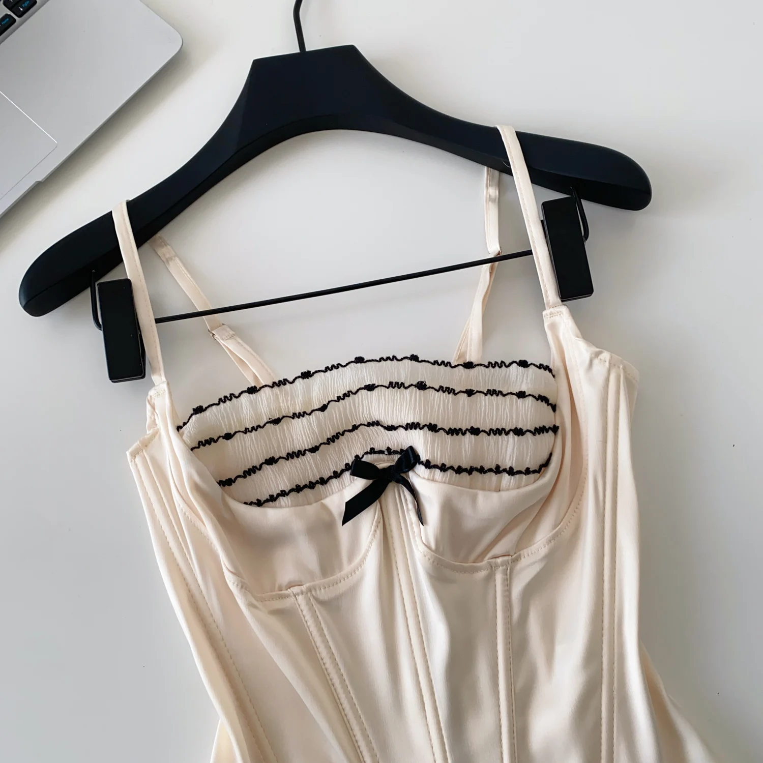 lace ruffle corset camisole top