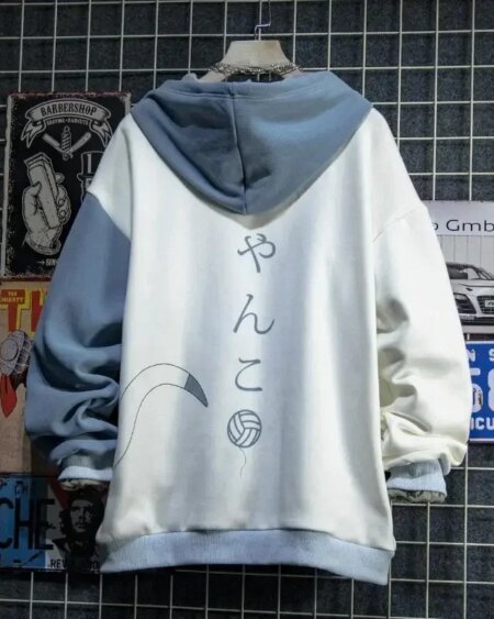 Alternative view of Cute Cat Print Patchwork Teen Hoodies