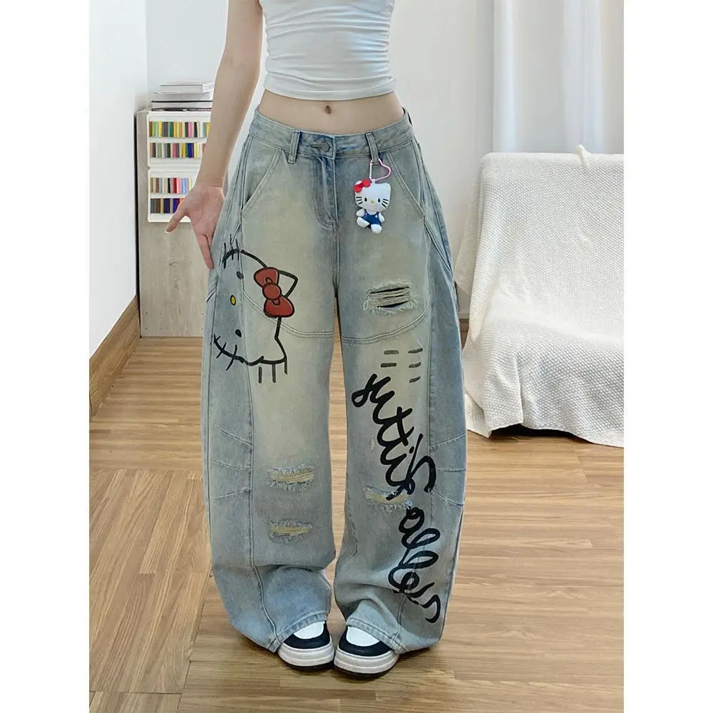Hello Kitty Wide Leg Jeans