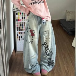 Hello Kitty Wide Leg Jeans