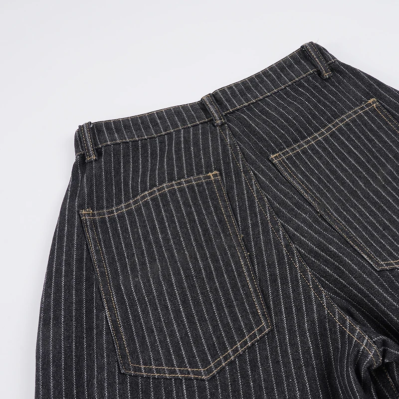 Women Striped Wide Leg Jeans