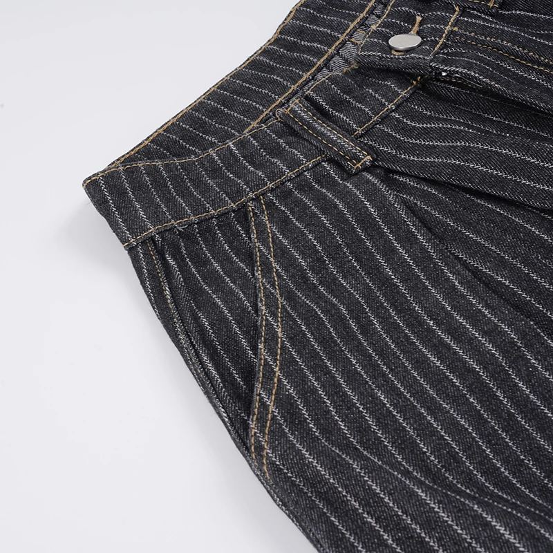 Women Striped Wide Leg Jeans