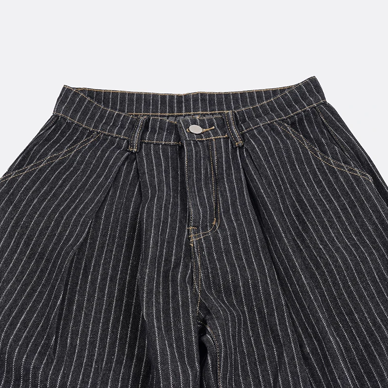 Women Striped Wide Leg Jeans