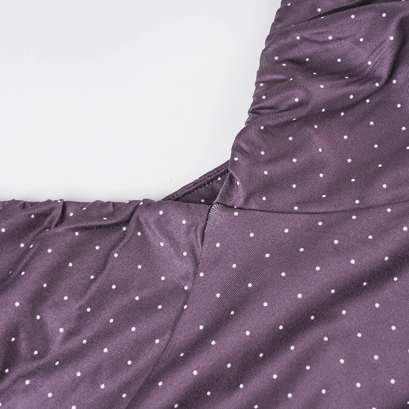 Purple Y2K Polka Dot Ruffled Tank Top