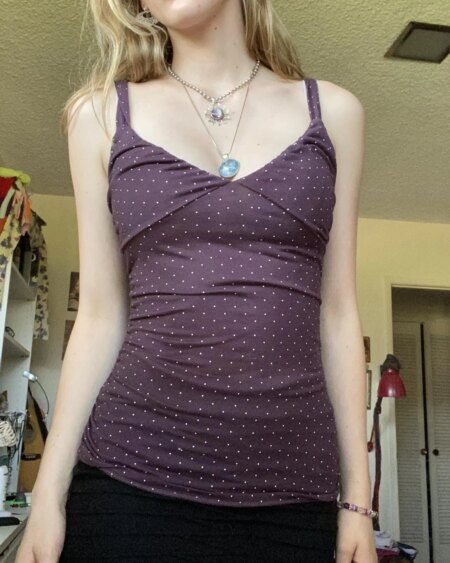 Purple Y2K Polka Dot Tank Top