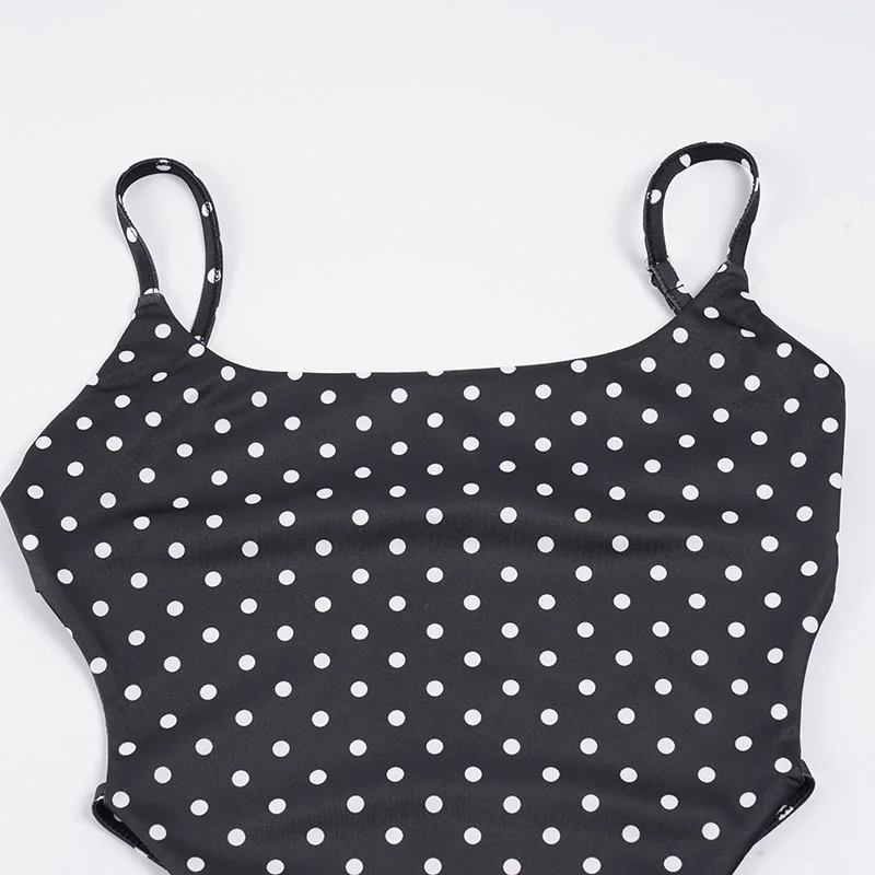 Polka Dot Backless Jumpsuit