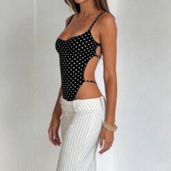 Alternative view of Polka Dot Backless Jumpsuit