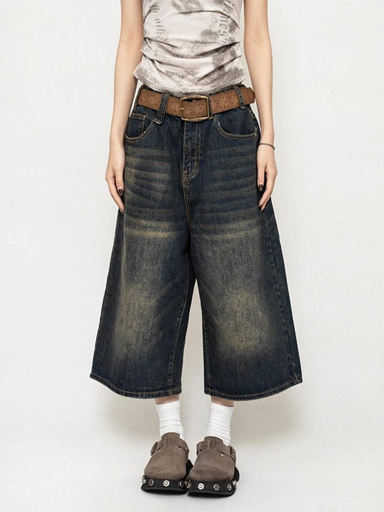 High Waist Black Washed Denim Shorts High Waist Black Washed Denim Shorts - Image 5