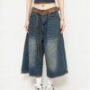 High Waist Black Washed Denim Shorts 124455 wavcyw
