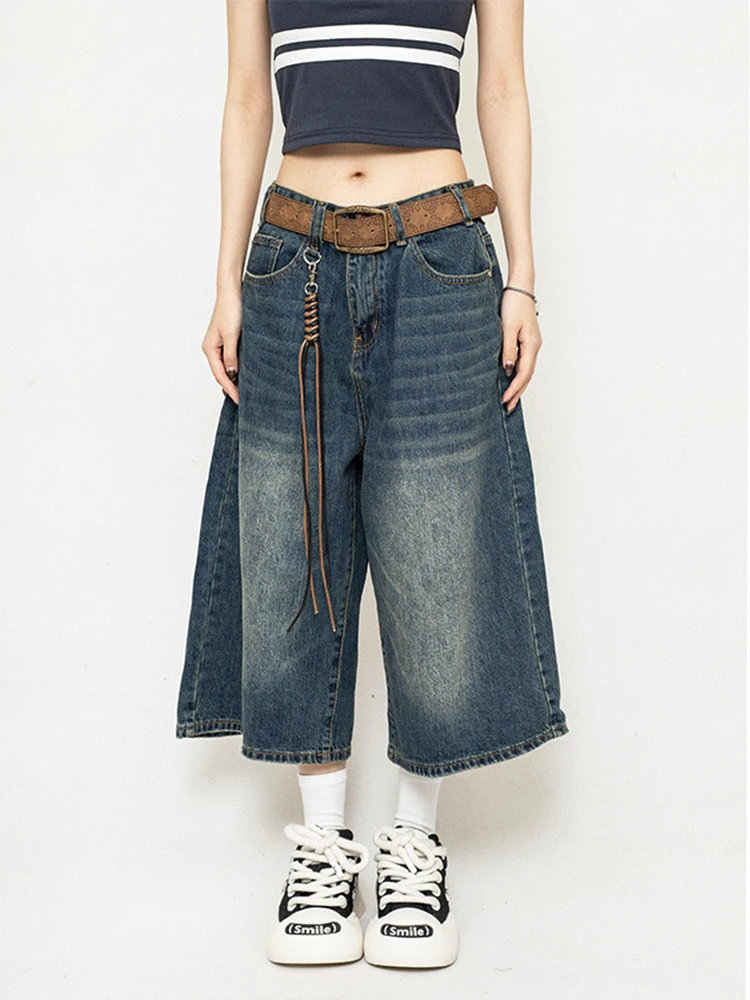 High Waist Black Washed Denim Shorts High Waist Black Washed Denim Shorts - Image 4