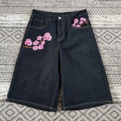 Alternative view of Cherry Blossom Embroidery Denim Shorts