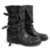 Vintage Buckle Mid-Calf Boots