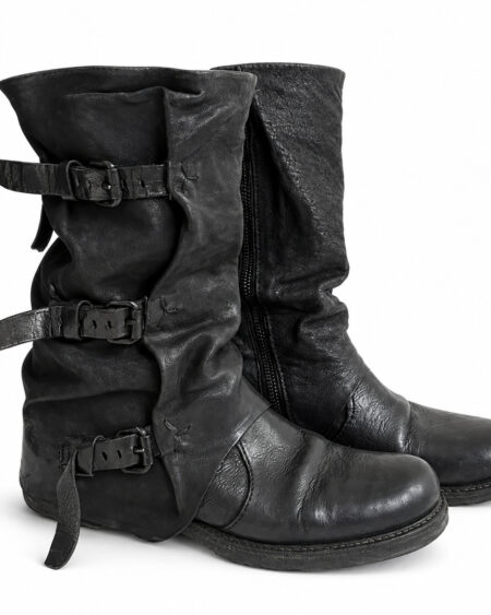 Vintage Buckle Mid-Calf Boots