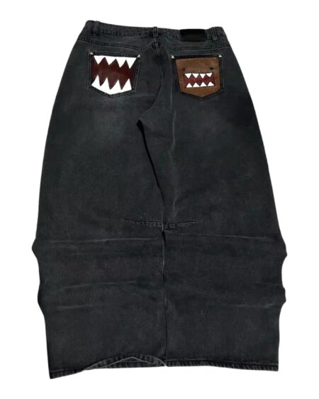 Monster Tooth Embroidery Wide Leg