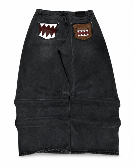 Monster Tooth Embroidery Wide Leg