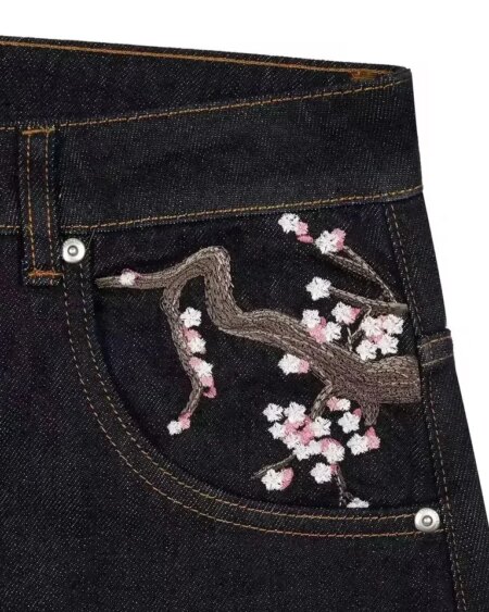 Alternative view of Sakura Cherry Blossom Wide Leg Jeans
