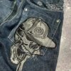 Deadbeat Skull Wide Leg Jeans - Image 3