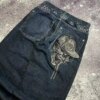 Deadbeat Skull Wide Leg Jeans - Image 4