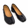 Mira Split-Toe Low Heel Shoes — Black
